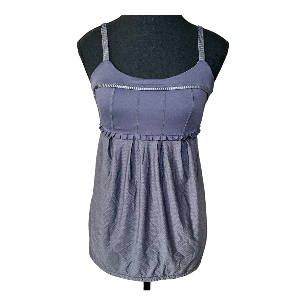 Lululemon Athletica Grey Tank Top, Size 4, Adjustable Straps, Adjustable Waist